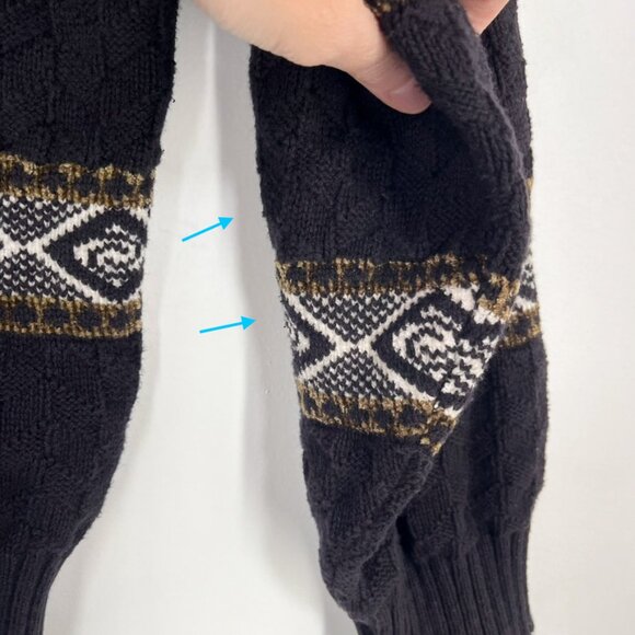 VTG CHAPS Ralph Lauren Chunky Sweater Crewneck Western Aztec USA Made Size Large - Picture 7 of 16